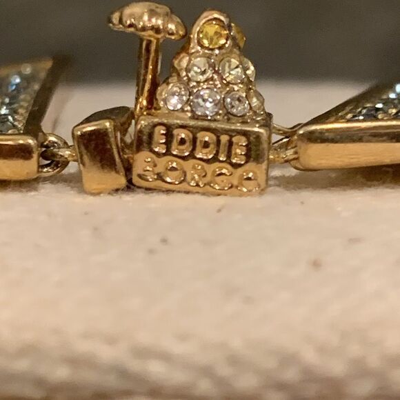 Spectacular Eddie Borgo Ombré Pavé Triangle Collar Flat Choker Necklace - Picture 7 of 11